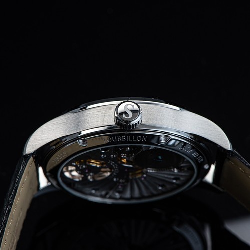 Gaviota ST8230 Sugess Esmalte Tourbillon Coaxial 41mm Zafiro Respaldo de Exhibición Romano - Imagen 10 de 11