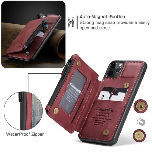 FÜR iPhone 13 Pro Max Leder Wallet Reißverschluss Magnet Flip Cover Karten Hülle - Bild 6 von 20