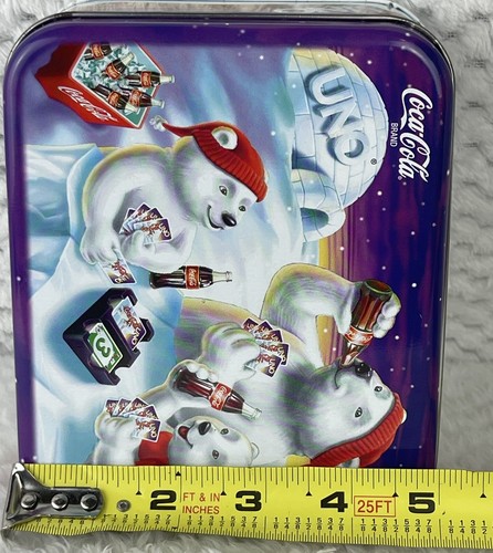 Vintage New Sealed 1998 Coca-Cola Polar Bears UNO Card Game Coke Collector's Tin - Picture 15 of 15