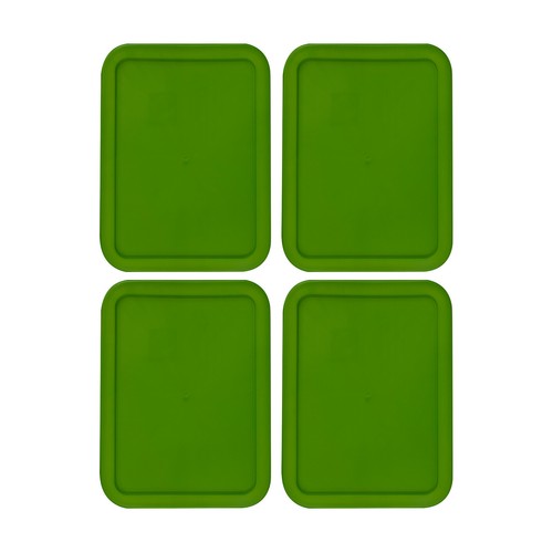 Replacement Lid for 3-CUP Pyrex Cover Rectangle (5.75" x 7.75") GREEN (4-Pack)