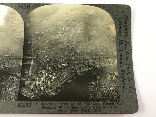 26293 Heart of New York City From Airplane NYC Keystone Stereoview M012 - Picture 3 of 4