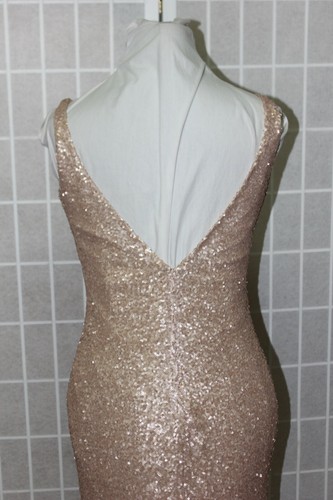 NWT Sorella Vita 8634 Rose gold micro sequins formal gown, Size 10 - Picture 6 of 6