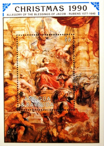 ANTIGUA BARBUDA 1990 1434-41 Block 191-192 Weihnachten Christmas Paintings MNH - Bild 3 von 3