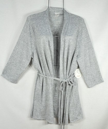 Naif Women's Cardigan Wrap 2X Gray Long Sleeve Warm Duster Tie Waist NWT - Picture 5 of 10