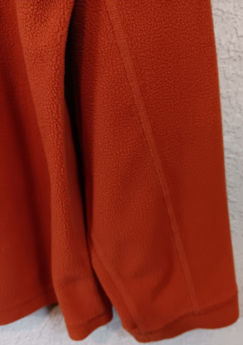 LL Bean 1/4 Zip Fleece Pullover Sweater Jacket Mens L Reg Orange w/ Zip Pocket - Picture 5 of 8