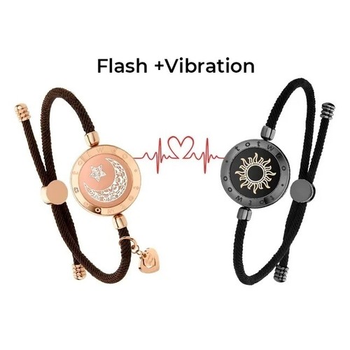 long distance totwoo couples light up touch bracelets vibration sun moon and vib - Picture 2 of 19