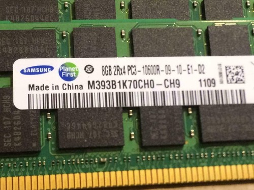 Lot of 12 Samsung (12 x 8GB) 96GB total Memory RAM PC3L-10600R M393B1K70CH0-CH9 - 第 3/3 張圖片