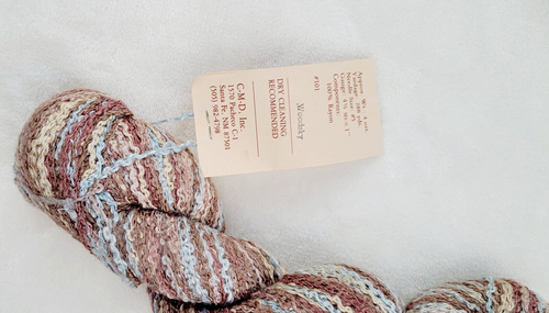 CMD Knäuel Hank Garn, 1, Boucle, braun blau beige, 100 % Viskose, 4 Unzen, "Woodsky" - Bild 2 von 2