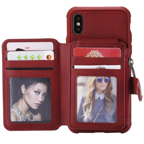 Leather Zipper Wallet Credit Card Holder Case Cover For iPhone 13 Pro Max 11 8 7 - Picture 22 of 50