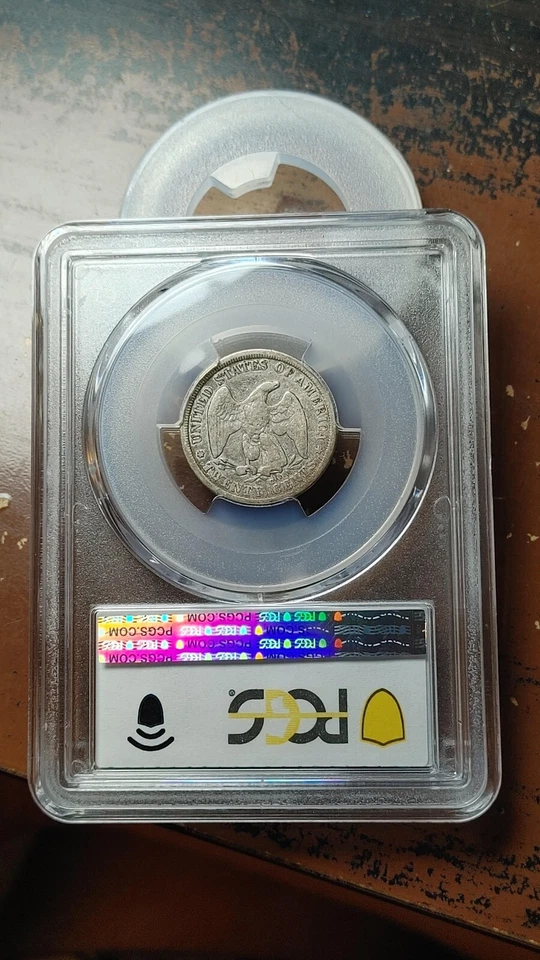 1875 CC Seated Liberty 20 Twenty Cent Silver Piece 20C PCGS VG10 Original   5065 - Image 2 of 4