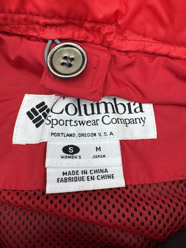 Vintage Columbia Jacket Womens Small Red Microtex Full Zip Hooded Coat Read - Picture 13 of 17