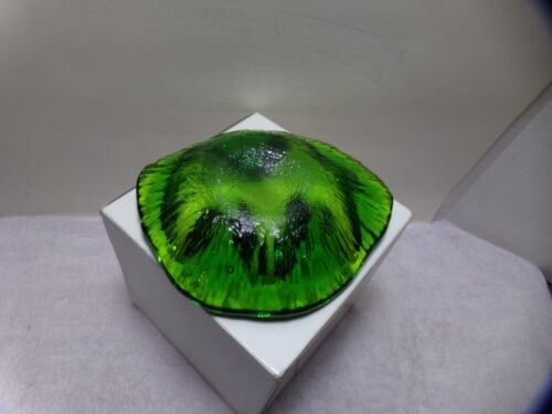 Vintage Blenko Green Amoeba Ashtray Freeform Art Glass Trinket Dish MCM - Picture 3 of 3