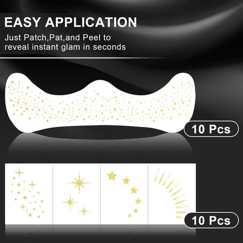 Glitter Freckles Face Tattoo 20PCS Glitter Freckles Gold Face Glitter Makeup ... - Picture 6 of 9