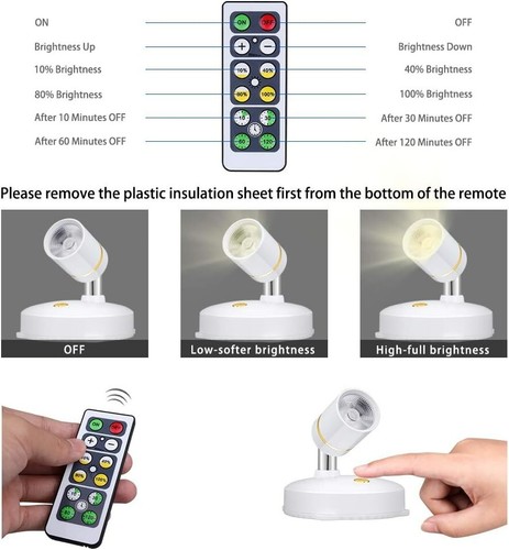 Mini Accent Lights - Battery Operated LED Spotlight with Remote - 2 Pack - Picture 5 of 8