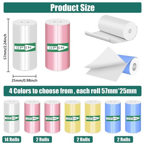 20PCS Mini Printer Paper,Thermal Sticker Paper,Self-adhesive,Mini Thermal Pri... - Picture 2 of 7