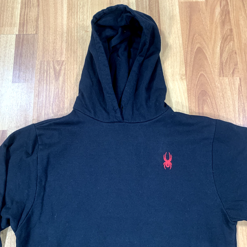 Sudadera con Capucha Spyder Para Hombre Grande Negra Mangas Largas Pullover Atlético - Imagen 2 de 8