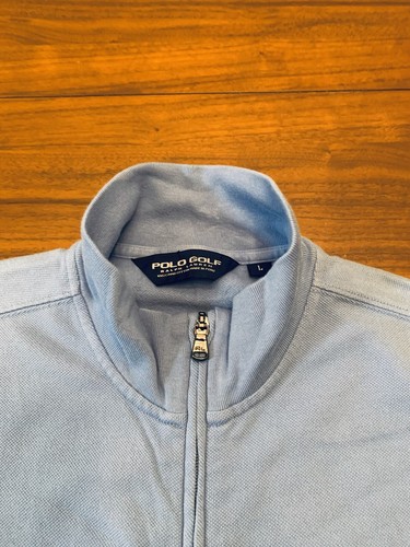 Polo Golf Full Zip Vest Mens Large Blue Pima Cotton Ralph Lauren Soft Casual - Picture 6 of 15