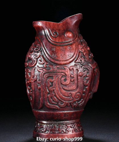 Old Han Dynasty Natural Hetian Jade Dragon Phoenix Pattern Fish Bottle Vase Pair - Picture 8 of 9