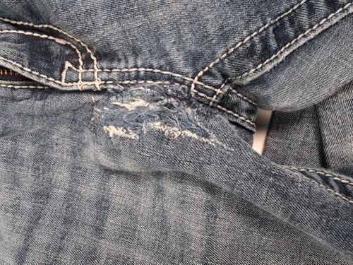 Miss Me Signature Boot Embroidered Flap Pocket Blue Denim Jeans Women's 30 - Picture 5 of 11