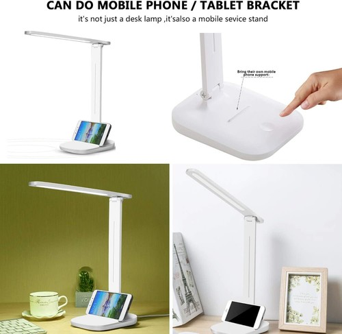 LED Schreibtischlampe Tischlampe dimmbar Leselampe Büroleuchte 7W USB 3-Gänge CE - Bild 10 von 13