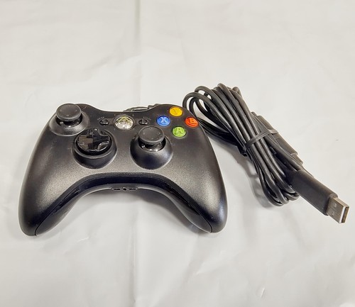 Genuine XBOX 360 X360 Wired Controller X854237-001 (UVG) - BLACK - Picture 2 of 6