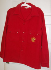 Vintage Boy Scouts of America Official BSA Red Wool Coat Shirt Jacket - Size 42