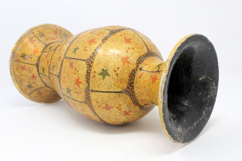 Ancient Papar Mache Figurine Vase Pot Hand Printed Ornament For Home Decore - Picture 6 of 8