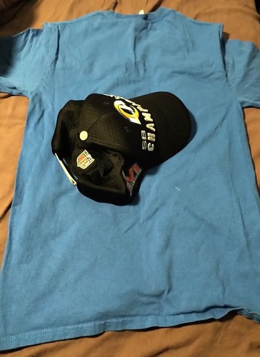 RARE LA Rams 2022 Super Bowl LVI Champions Football T-Shirt & Snapback Hat - Bild 2 von 3