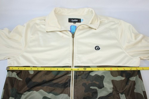 Cookies Full Zip Track Jacket Green Camo & Off-White Size M - Picture 8 of 10