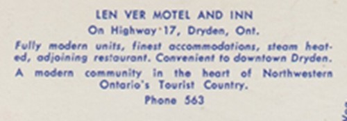 Tarjeta postal Dryden Ontario Len Ver Motel and Inn Kenora District cromada sin usar - Imagen 4 de 4