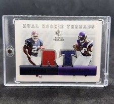 2007 SP Threads Dual Rookie Patch Adrian Peterson Marshawn Lynch Red Purple