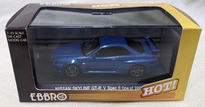EBBRO Nissan SKYLINE GT-R (R34) V-spec Ⅱ M.BLUE 1/43 | eBay