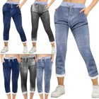 Denim Trousers for Women with Elastic Waist