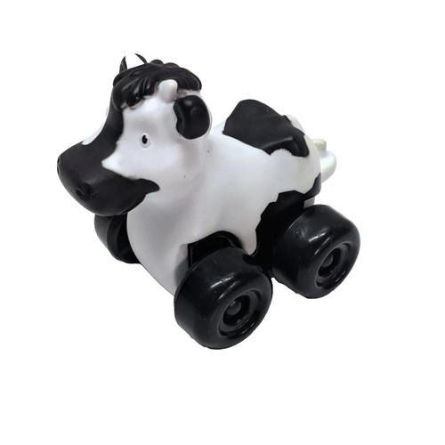 ERTL John Deere Black & White Cow Pull Behind On Wheels Replacement Figurine Toy