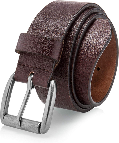 Men'S Casual Belt Super Soft Full Grain Leather Roller Buckle 38MM 1.5 Inch Blac - Picture 8 of 17