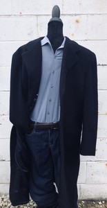 MENS-48R-Lauren-RALPH-LAUREN-POLO-NAVY-BLUE-WOOL-OVERCOAT-Very-Soft-Heavy