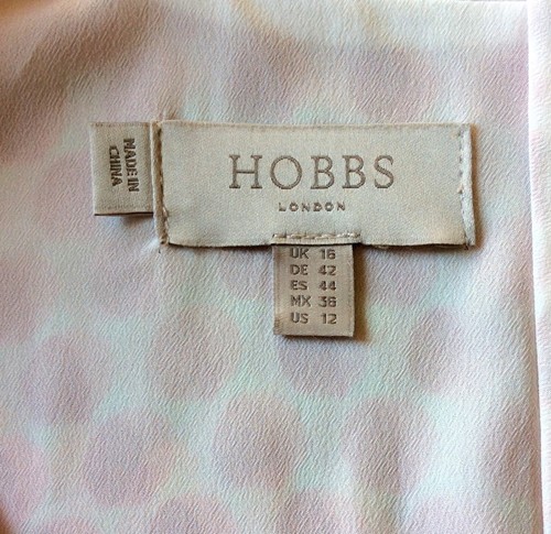Hobbs Occasion Midi Dress UK 16 Excellent Lucy White Pink Red Chiffon Lined - Picture 9 of 11