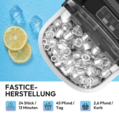Haushaltsgeräte 1,2L Eiswürfelbereiter – Edelstahl IceMaker 6-13 Min Eismaschine - Bild 8 von 12