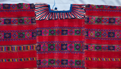 Vintage 1970s Huipil from Todos Santos Guatemala - Collectors Piece - 29" x 32" - Picture 8 of 9