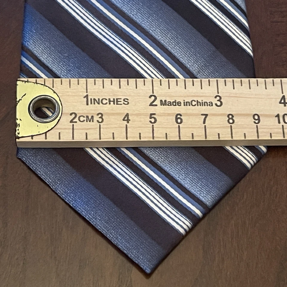 Corbata de cuello Haggar azul marrón hecha a mano 100 % seda para hombre hecha en China Foto 4 de 4