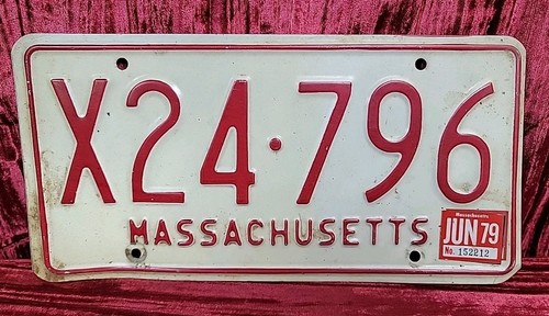 1x single Vintage ANTIQUE MA Massachusetts X24-796 License Plate VIN/EXP 1979 - 第 1/10 張圖片