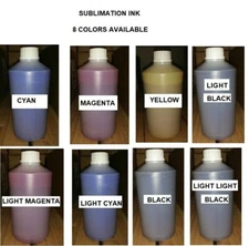 PREMIUM HIGH QUALITY DYE SUBLIMATION BULK INK - 8 COLORS AVAILABLE ( 1 LITER )