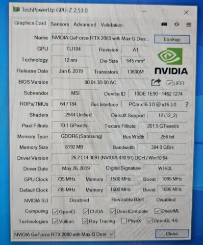 MSI GS65 9SG GAMING LAPTOP HEXA CORE I7-9750H 240HZ RTX 2080 32GB RAM NEXT DAY - Picture 4 of 24