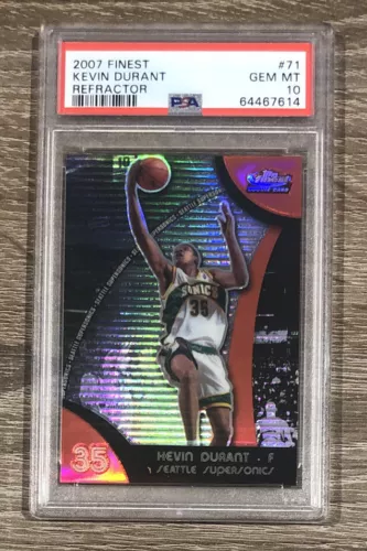 KEVIN DURANT 2007-08 Topps Finest REFRACTOR RC #71 PSA 10 GEM MINT POP 118