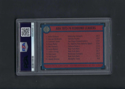 1974 Topps Basketball #211 ABA Rebound Leaders Gilmore/McGinnis/Jones PSA 7.5 - Picture 2 of 2
