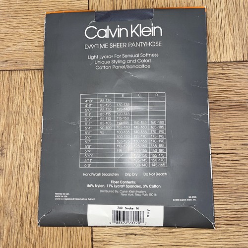 Vintage 1980 Calvin Klein Daytime Sheer To The Waist Pantyhose 700 Smoke Size B - Picture 4 of 4
