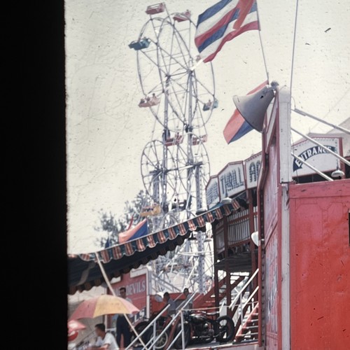 Illinois Circus State Fair Ferris Wheel DareDevil Motorcycles 35mm Slide 1954 - Picture 3 of 4