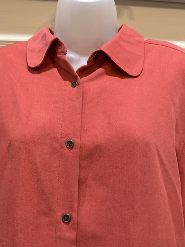 Bechamel Woman Burgundy Red Button Down Shirt Top Large - Picture 2 of 10