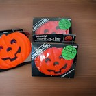 3 Vintage Halloween Pumpkin Light Up Blow Mold USA 8" x 9" Stand or Hanging 
