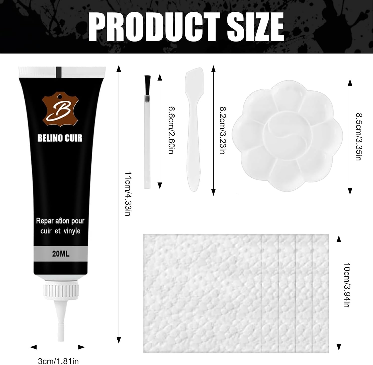 Leder Reparatur Set Schwarz 20ml Flüssigleder Reparaturcreme für Sofa Autositz
